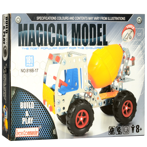 Конструктор металлический 816B-17 Бенотомешалка, 181 деталь