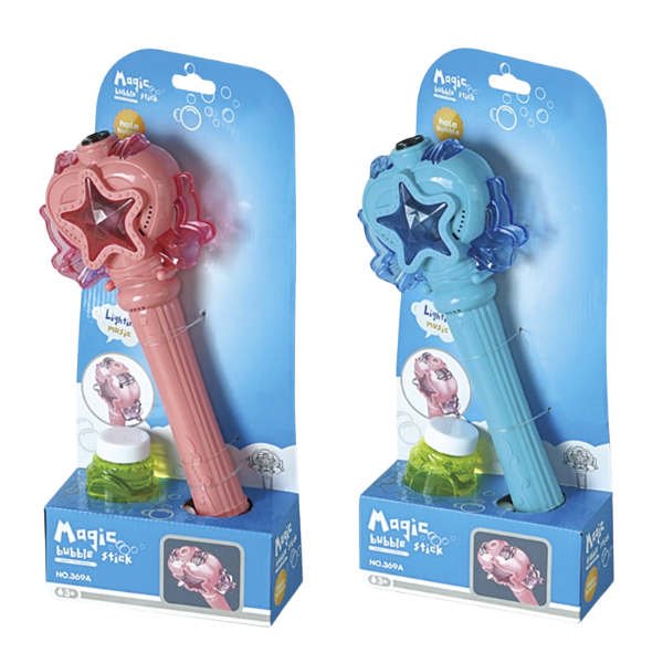 Машинка для пускания мыльных пузырей Essa Toys Волшебная палочка, со светом и музыко, 30см