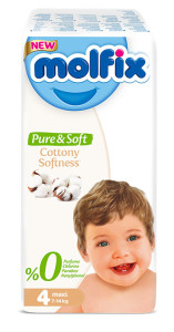 Подгузники Molfix Pure & Soft Jumbo Maxi №4 (7-14кг) 56шт.