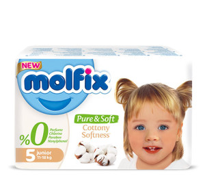 Подгузники Molfix Pure & Soft SuperEсonom Junior №5 (11-18кг) 44шт.