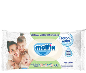 Салфетки мягкие Molfix Fresh Clean, влажные, очищающие, 60 шт.