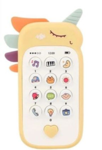 Телефон Единорог с прорезывателем, музыкальный, интерактивный, с русской озвучкой