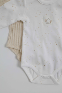 Комплект бодиков Caramell Cloud, унисекс, хлопок, 2 шт., 0-9 м
