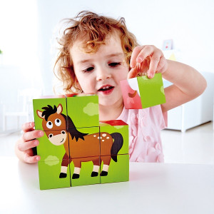 Кубики деревянные Hape E1618/1619, 9 деталей