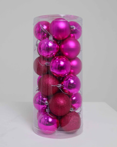 Набор елочных игрушек CJ-7 Шарики, диаметр 6 см, 24 шт., зеленый, синий, малиновый