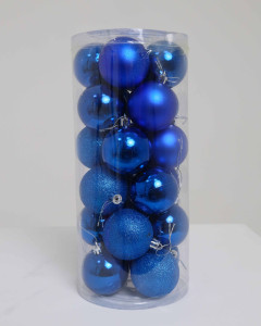 Набор елочных игрушек CJ-7 Шарики, диаметр 6 см, 24 шт., зеленый, синий, малиновый