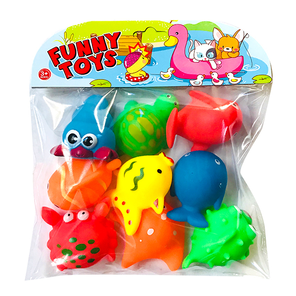 Игрушки для купания Funny Toys Морские обитатели, брызгалки, 9 шт.