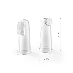 Набор массажных зубных щеток BabyOno, для первых зубок, силикон, 2 шт.