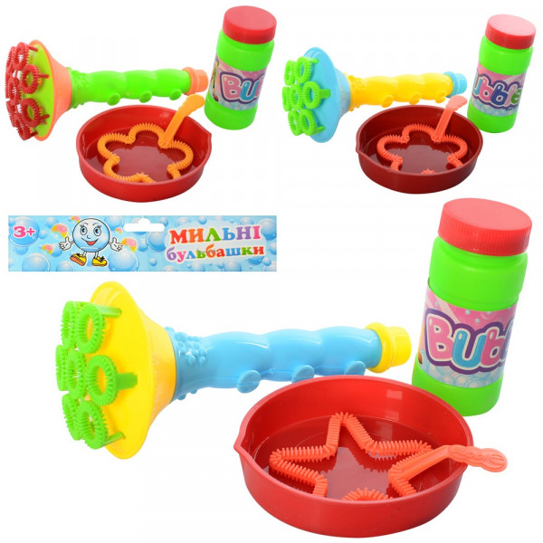 Набор для пускания мыльных пузырей M 1029 Дудка, 14см, с запаской