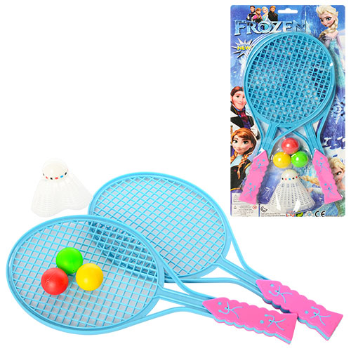 Набор для игры в теннис M 3394 Frozen: 2 ракетки, 3 мячика и воланчик