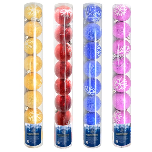 Набор елочных игрушек 9528 Шарики, диаметр 6 см, 8 шт.