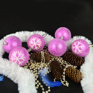 Набор елочных игрушек 9528 Шарики, диаметр 6 см, 8 шт.