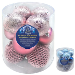 Набор елочных игрушек 9418 Шарики , диаметр 8 см, 12 шт.
