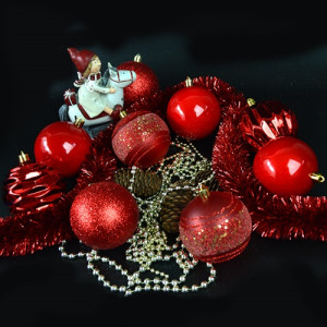 Набор елочных игрушек 9436R Шарики, диаметр 8 см, 12 шт.