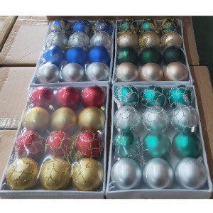 Набор елочных игрушек 9523-9524 Шарики, диаметр 6 см, 12 шт.