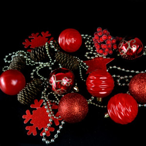 Набор елочных игрушек 8944-8947 Шарики, диаметр 6см, 16шт.