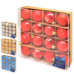 Набор елочных игрушек 8944-8947 Шарики, диаметр 6см, 16шт.