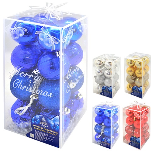 Набор елочных игрушек 9342 Шарики, диаметр 6 см, 16шт.