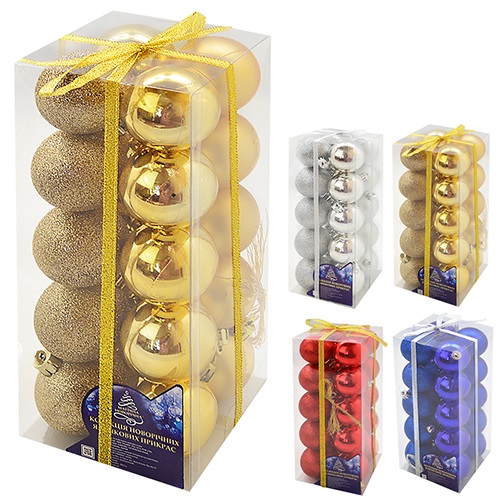 Набор елочных игрушек 339-6 Шарики, диаметр 6 см, 20шт.