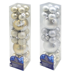 Набор елочных игрушек 9400 Шарики, диаметр 3 и 6 см, 26 шт.