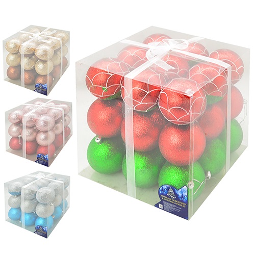 Набор елочных игрушек 88305 Шарики, размеры в ассортименте, 27 шт.