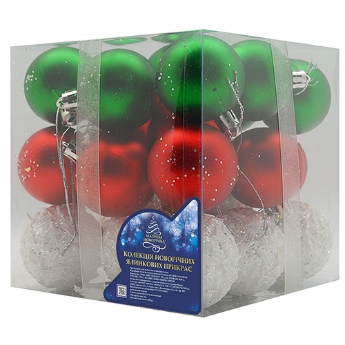 Набор елочных игрушек 28128 Шарики, диаметр 5 см, 27 шт.