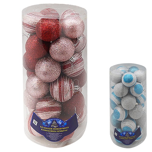 Набор елочных игрушек 88321 Шарики, размеры в ассортименте, 27 шт.