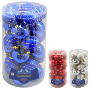 Набор елочных игрушек 88350-6 Шарики, диаметр 6 см, 30 шт.