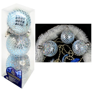 Набор елочных игрушек 9440 Шарики, диаметр 8 см, 3 шт.