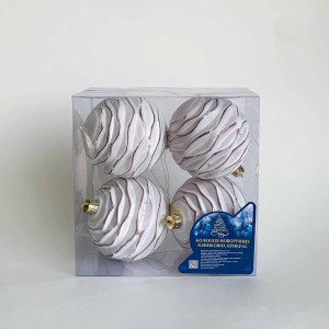 Набор елочных игрушек 9412 Шарики, диаметр 8 см, 4 шт.