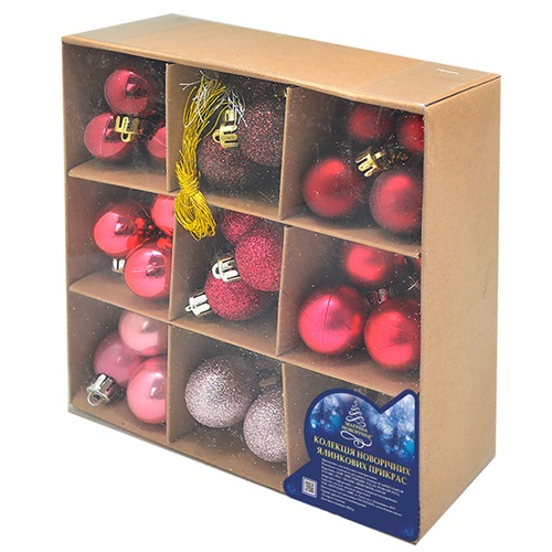 Набор елочных игрушек 9460P Шарики диаметр 6 см, 54 шт.