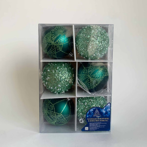 Набор елочных игрушек 9419 Шарики, диаметр 8 см, 6 шт.