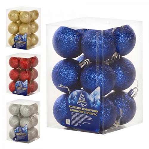 Набор елочных игрушек 8104 Шарики, размеры в ассортименте