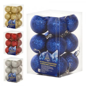Набор елочных игрушек 8104 Шарики, размеры в ассортименте