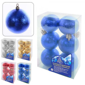 Набор елочных игрушек 8656 Шарики, диаметр 6 см, 6 шт.