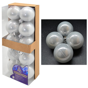 Набор елочных игрушек 9363-9364-9365-9366-9367-9369 Шарики, размеры в ассортименте