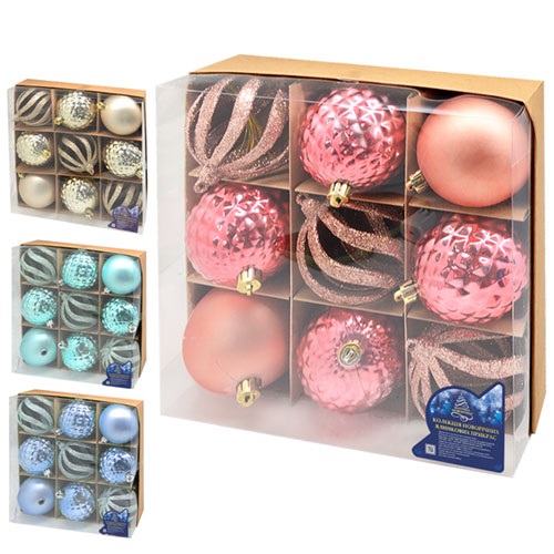 Набор елочных игрушек 9474 Шарики, диаметр 8 см, 9 шт.