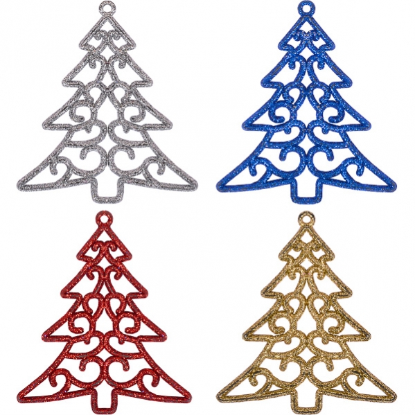 Набор украшений на елку 12-155 Елочки, 4шт.