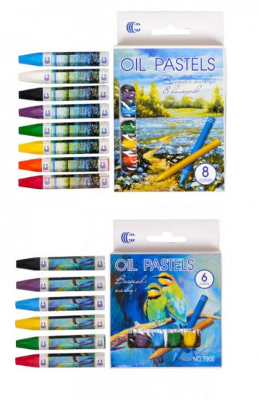 Набор восковых карандашей Oil Pastels, 6/8 цветов