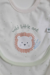Нагрудник Caramell Hello Lion, на кнопках, интерлок, 3 шт.