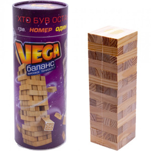 Игра настольная Vega Пизанская башня DT VG-01U, в тубусе, 56 элементов