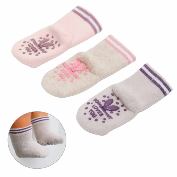 Носки махровые Arti Baby Misel Somebunny Loves You, с тормозами, 0-24 м