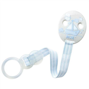 Карабин для пустышки NUK Duo Baby Blue, держатель