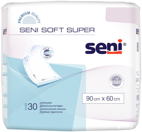 Одноразовые пеленки Seni Soft Super (60х90 см), 4 капли, 30шт.