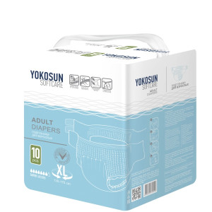 Подгузники для взрослых YokoSun XL (130-170см), 2850 мл, 10шт.