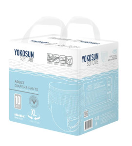 Трусики одноразовые для взрослых YokoSun XL (130-170см), 3150 мл, 10шт.