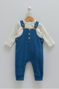 Полукомбинезон с кофтой для мальчика Caramell, рубчик, 1-12 м