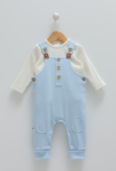 Полукомбинезон с кофтой для мальчика Caramell, рубчик, 1-12 м