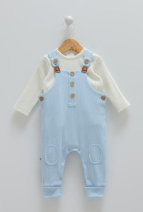 Полукомбинезон с кофтой для мальчика Caramell, рубчик, 1-12 м