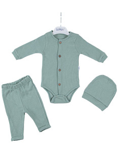 Костюм детский Bobby Baby Colored, 3 элемента, рубчик, 1-12 м